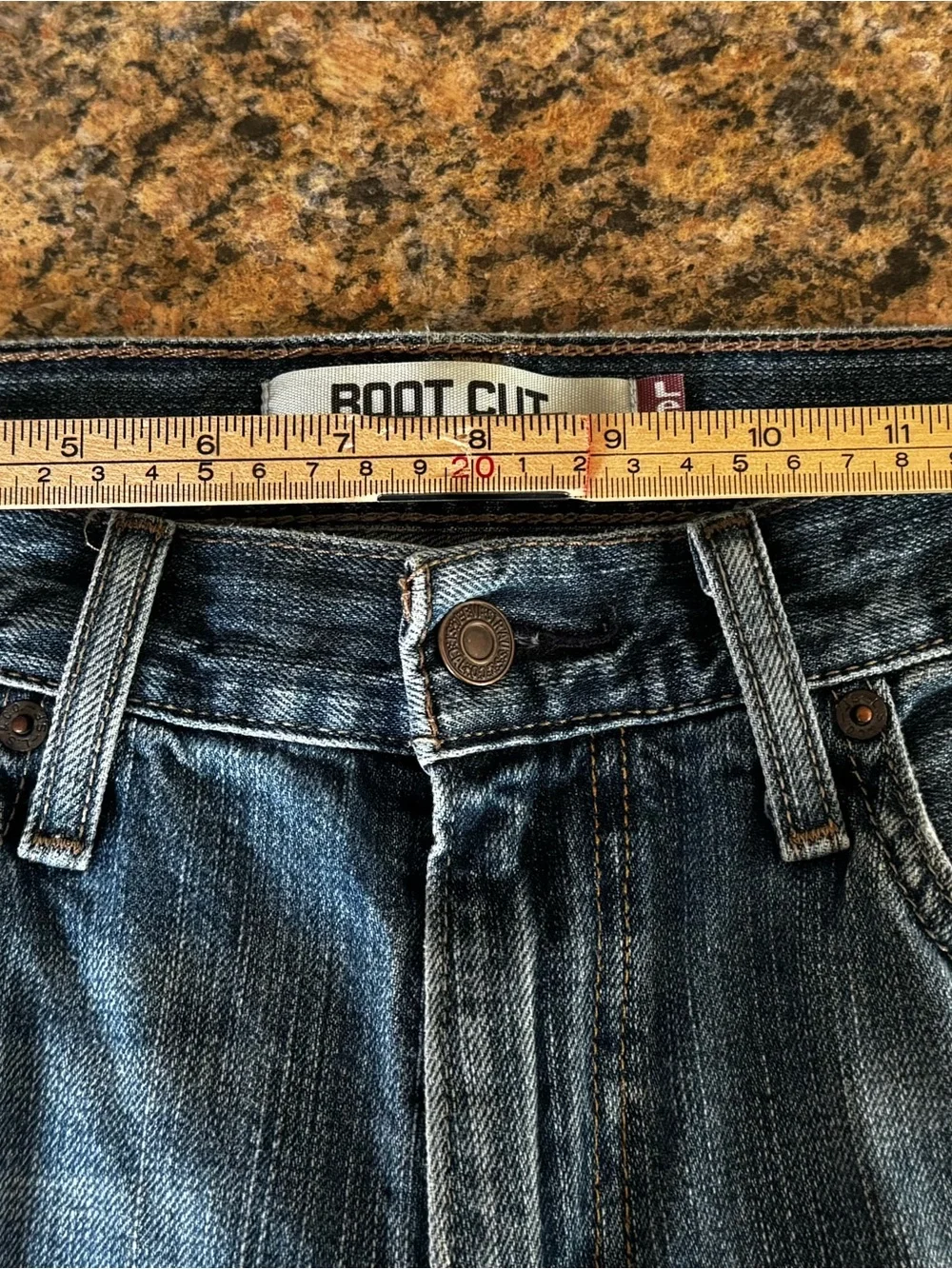 Levi's 527 Jeans Mens 30x32 Blue Slim Bootcut Stretch Denim Medium Wash Distress